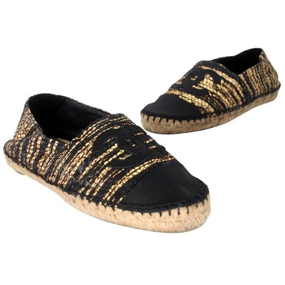 Chanel Espadrille 38 Tweed Canvas Flats CC-S0207P-C001 - Picture 2 of 12